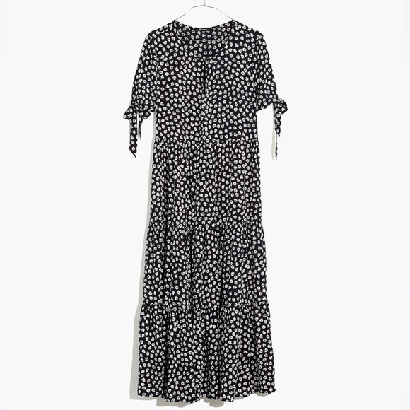 Madewell Tie Sleeve Tiered Midi Dress NWT - Picture 5 of 11